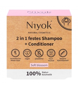Shampooing & après-shampooing solide 2 en 1 naturel Soft blossom - 80g - Niyok Shampooing & après-shampooing solide 2 en 1 naturel Soft blossom - 80g - Niyok