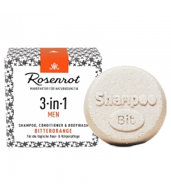 Shampooing, après-shampooing & douche 3-en-1 homme solide naturel orange amère - 60g - Rosenrot Shampooing, après-shampooing & douche 3-en-1 homme solide naturel orange amère - 60g - Rosenrot