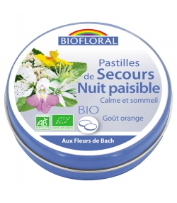 Pastilles de Secours Nuit paisible BIO goût orange - 50g - Biofloral