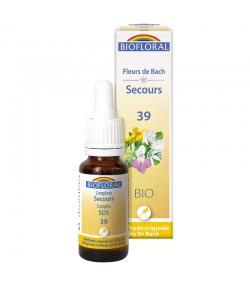 Complexe Fleurs de Bach en compte-gouttes BIO N°39 Secours - 20ml - Biofloral Complexe Fleurs de Bach en compte-gouttes BIO N°39 Secours - 20ml - Biofloral