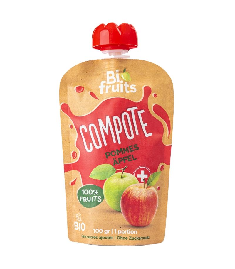 Compote pommes BIO - 100g - BioFruits Compote pommes BIO - 100g - BioFruits