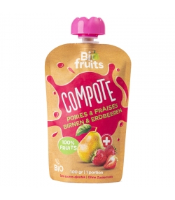 Compote poires & fraises BIO - 100g - BioFruits