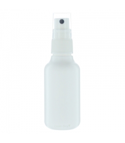 Flacon en plastique blanc 70ml avec spray et bouchon transparent - 1 pièce - Aromadis