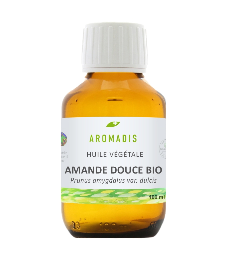 Huile végétale d'amande douce BIO - 100ml - Aromadis Huile végétale d'amande douce BIO - 100ml - Aromadis