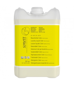 Lessive liquide écologique pour linge de couleur menthe & lemongrass - 140 lavages - 10l - Sonett﻿