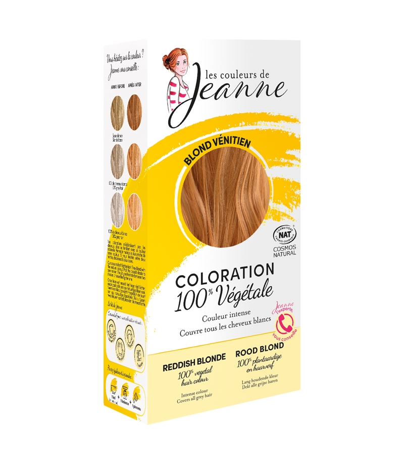 Poudre colorante végétale naturelle blond vénitien - 2x50g - Les couleurs de Jeanne