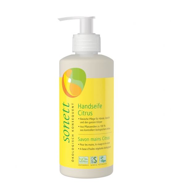 Savon liquide mains, visage & corps écologique citrus - 300ml - Sonett﻿