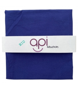 Grand mouchoir lavable bleu marine en coton bio - 1 pièce - api-care