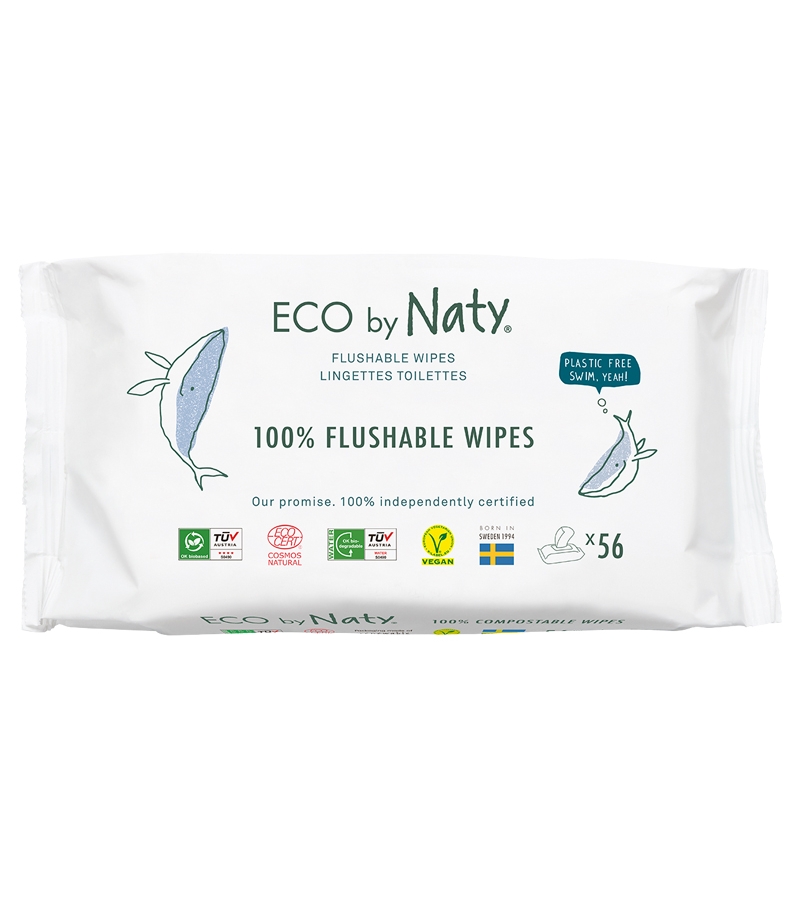 Lingettes-toilettes écologiques sans parfum - 56 lingettes - Naty