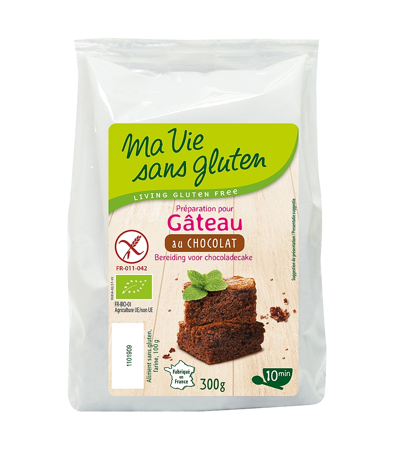 BIO-Vorbereitung für Schokoladekuchen - 300g - Ma vie sans gluten BIO-Vorbereitung für Schokoladekuchen - 300g - Ma vie sans gluten