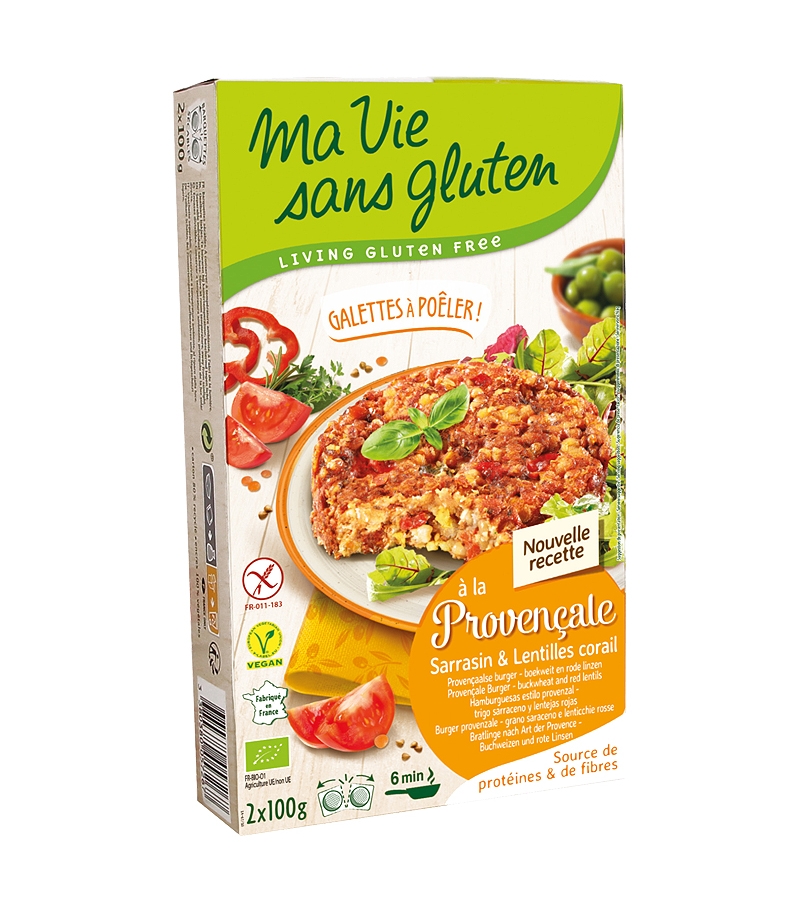 BIO-Galetten zum Braten, Tomaten & rote Linsen - 2x100g - Ma vie sans gluten