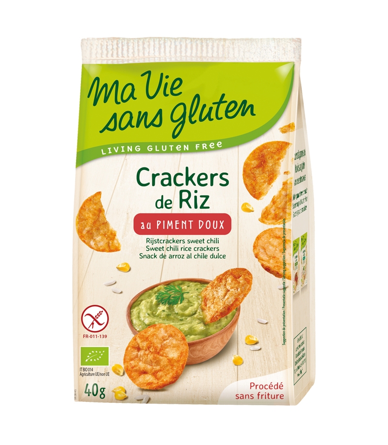 Crackers de riz au piment doux BIO - 40g - Ma vie sans gluten Crackers de riz au piment doux BIO - 40g - Ma vie sans gluten