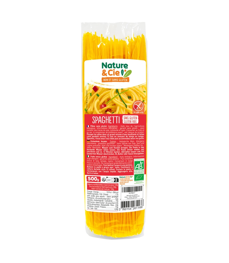 BIO-Spaghetti aus Mais - 500g - Nature&Cie BIO-Spaghetti aus Mais - 500g - Nature&Cie