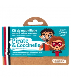 Kit de maquillage naturel & ludique 3 couleurs Pirate & Coccinelle - Namaki