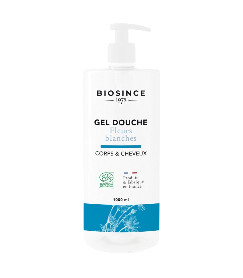 BIODuschgel für Körper & Haare Weisse Blüten 1l Biosince 1975
