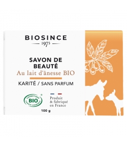 Savon de beauté au lait d'ânesse BIO karité & sans parfum - 100g - Biosince 1975 Savon de beauté au lait d'ânesse BIO karité & sans parfum - 100g - Biosince 1975