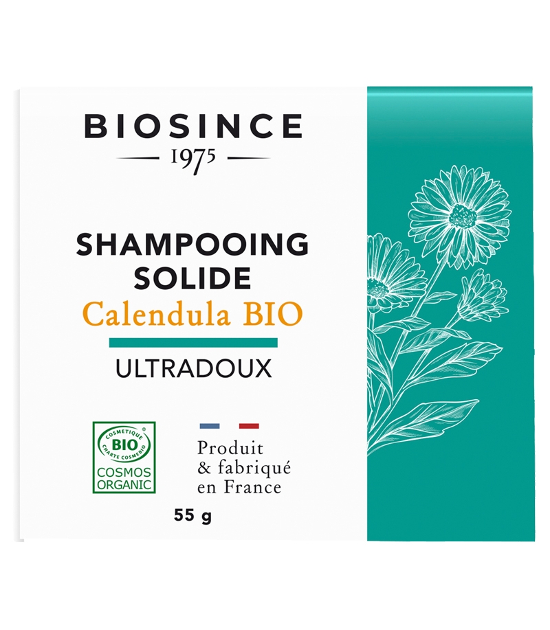 Shampooing solide ultradoux BIO calendula - 55g - Biosince 1975 Shampooing solide ultradoux BIO calendula - 55g - Biosince 1975