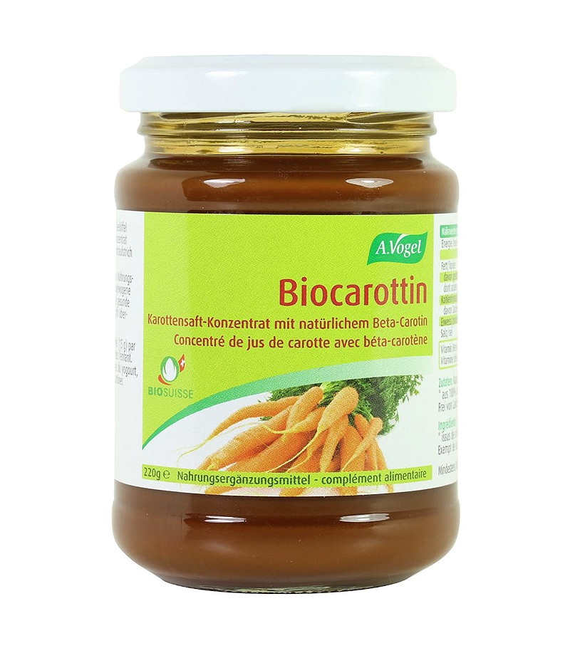 Concentré de jus de carotte avec bêta-carotène BIO - Biocarottin - 220g - A.Vogel Concentré de jus de carotte avec bêta-carotène BIO - Biocarottin - 220g - A.Vogel