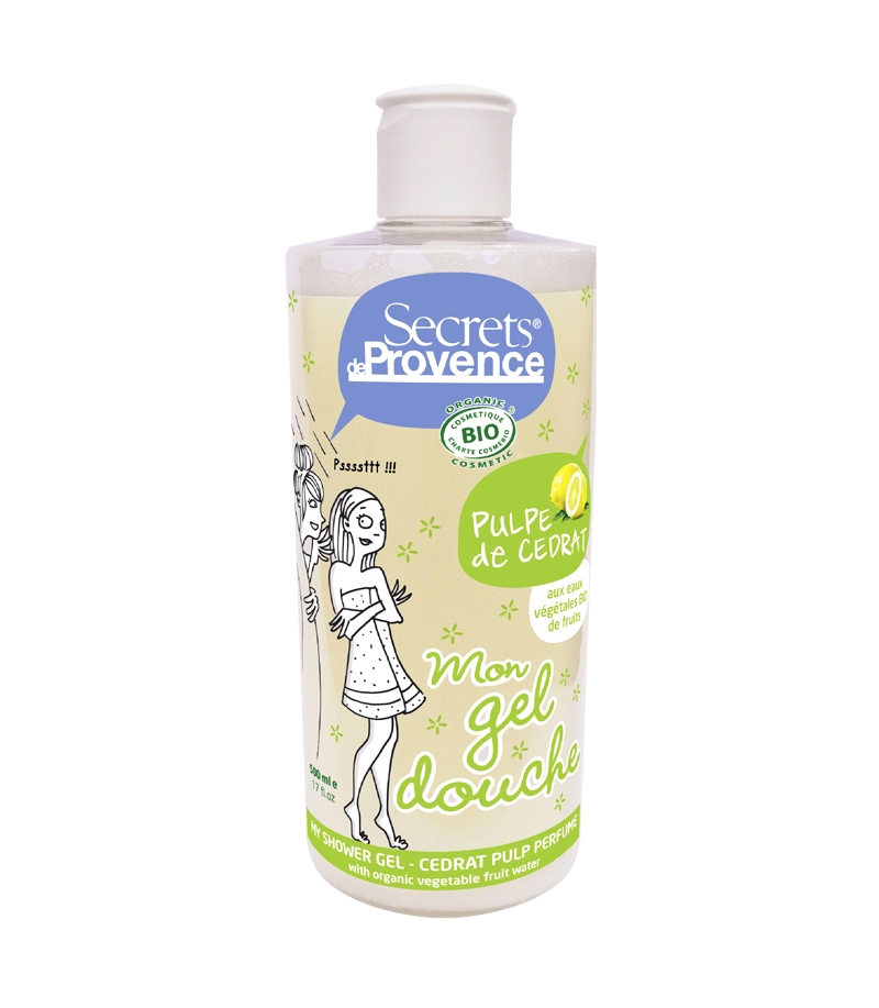 Gel douche BIO pulpe de cédrat - 500ml - Secrets de Provence Gel douche BIO pulpe de cédrat - 500ml - Secrets de Provence
