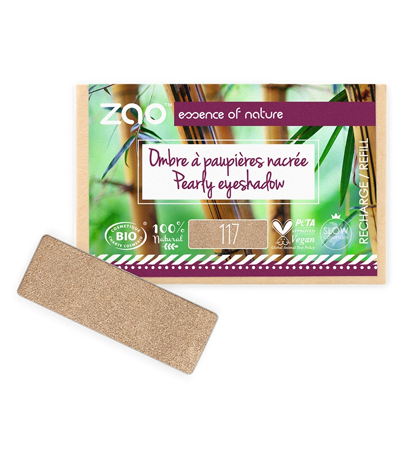 Ombre à paupières nacrée Bronze rosé N°117 BIO (Recharge) - 1,3g - Zao
