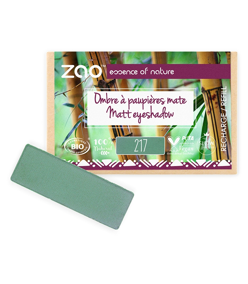 Ombre à paupières mate Vert eucalyptus N°217 BIO (Recharge) - 1,3g - Zao
