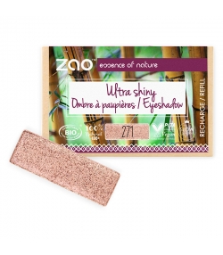 Nachfüller BIO-Lidschatten rechteckig ultra glänzend N°271 Kupferrosa - 1,3g - Zao Make-up Nachfüller BIO-Lidschatten rechteckig ultra glänzend N°271 Kupferrosa - 1,3g - Zao Make-up