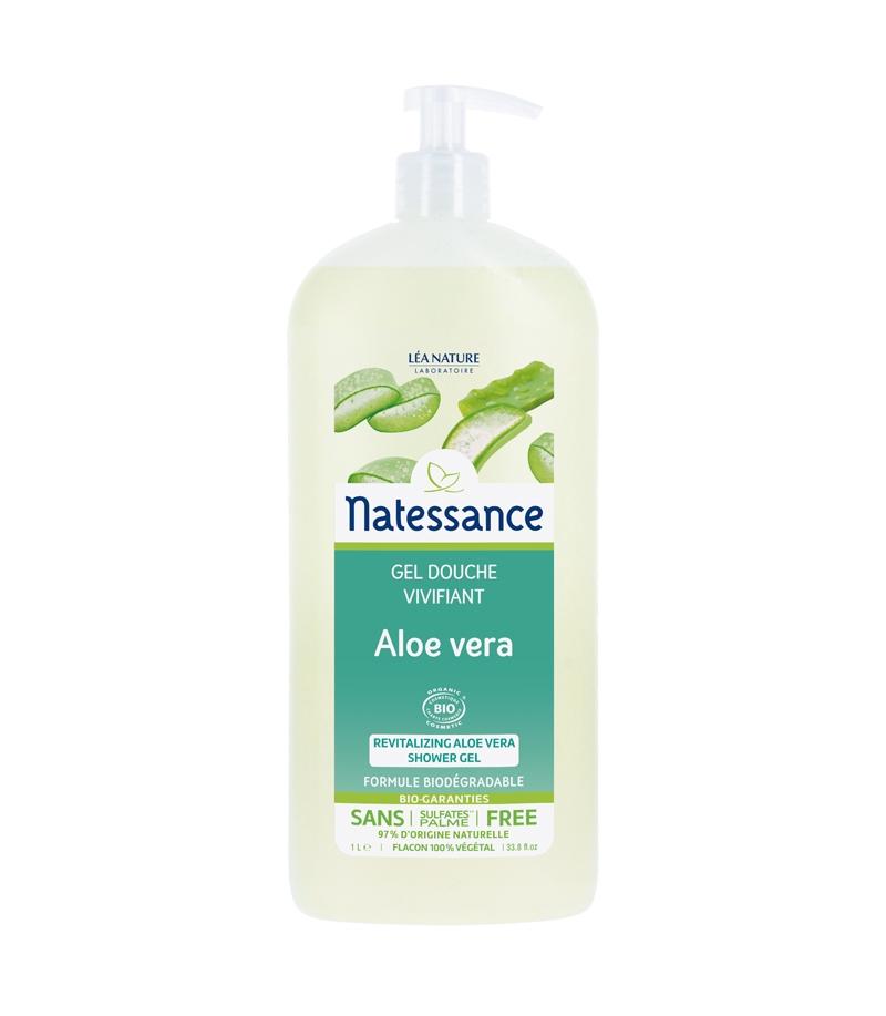 Gel douche vivifiant BIO aloe vera - 1l - Natessance Gel douche vivifiant BIO aloe vera - 1l - Natessance