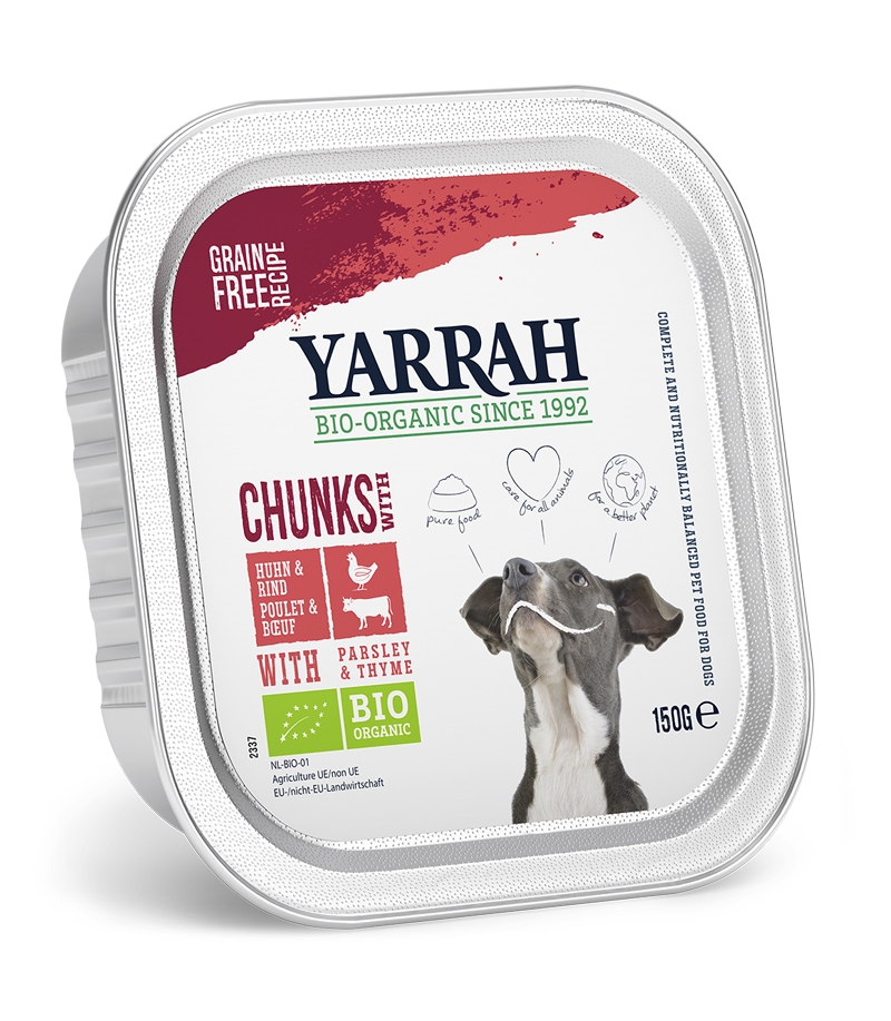Bouchées BIO boeuf avec persil & thym pour chien - 150g - Yarrah