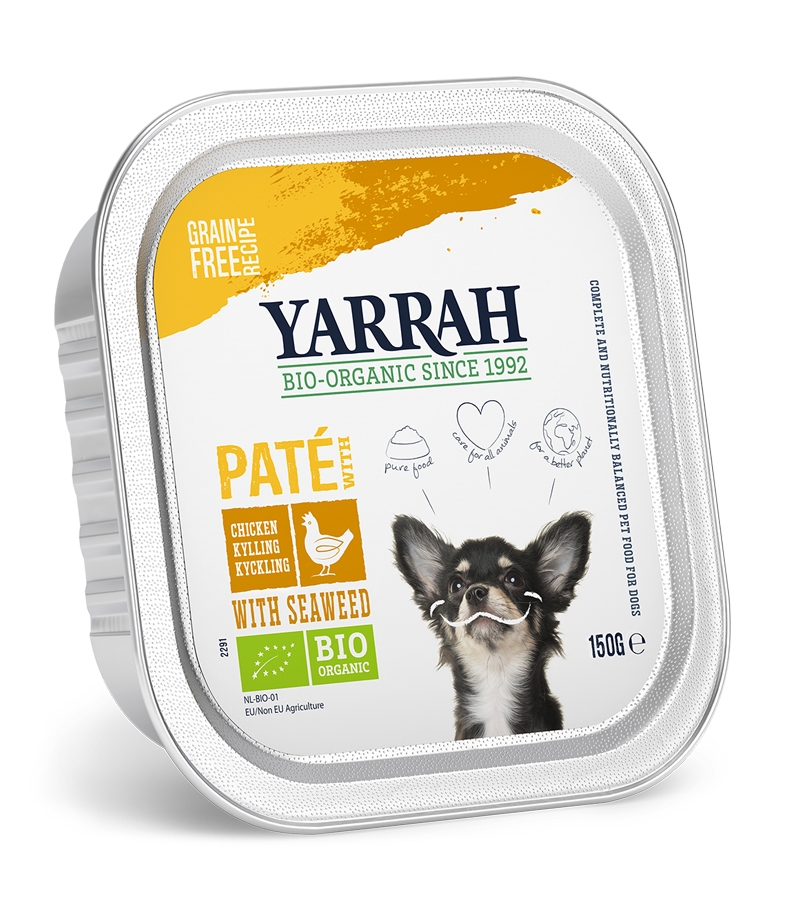 BIO-Paté Huhn mit Meeresalgen für Hunde - 150g - Yarrah
