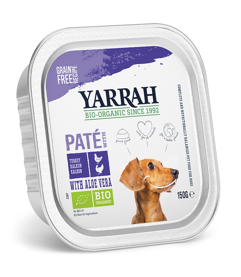BIO-Paté Truthahn mit Aloe Vera für Hunde - 150g - Yarrah