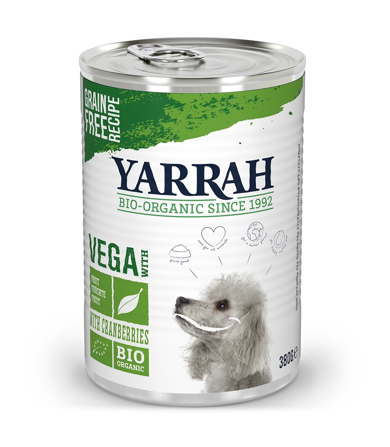 Bouchées BIO végétariennes & végétaliennes ﻿avec canneberge sans céréales pour chien - 380g - Yarrah