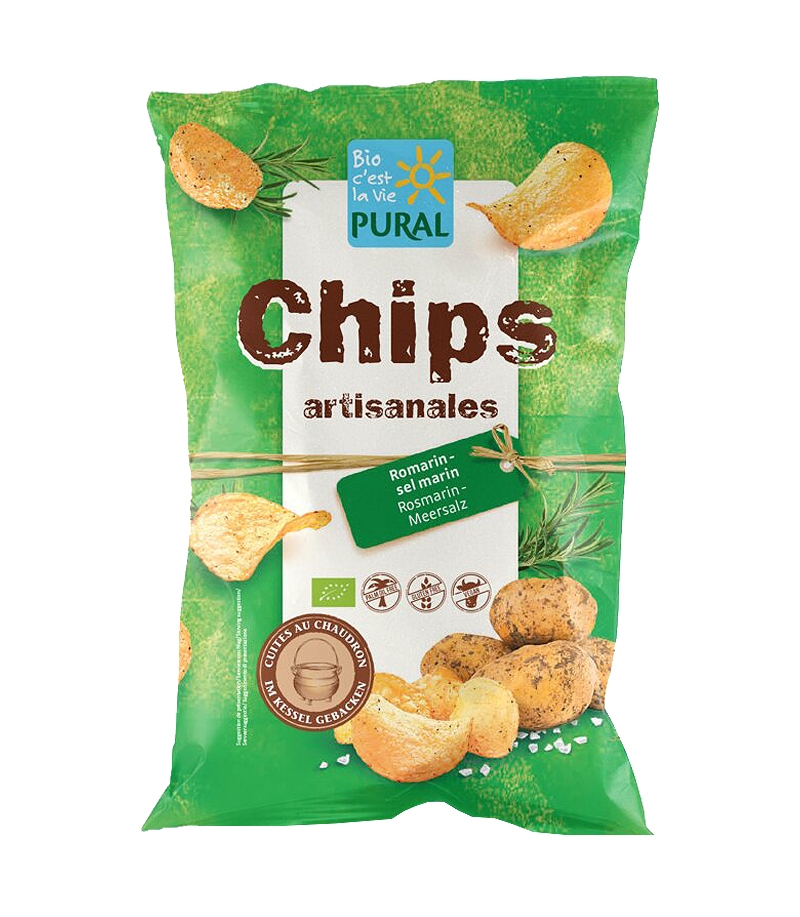 Chips de pomme de terre au romarin & sel marin BIO - 120g - Pural