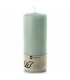 Bougie cylindrique vert clair en stéarine végétale 80 x 190 mm - Balthasar