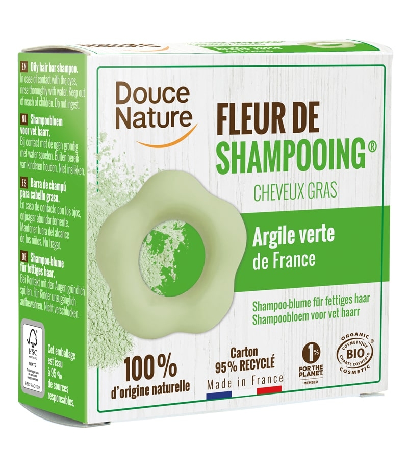 BIO-Shampoo-Blume Brennnessel & Grüner Lehm - 85g - Douce Nature