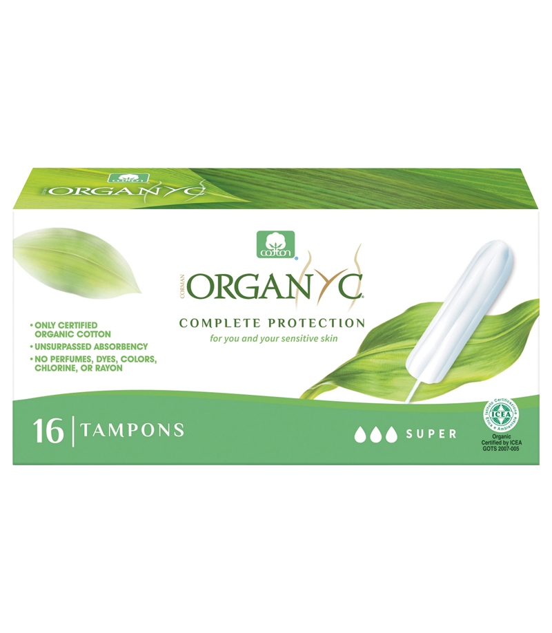 Super BIO-Tampons ohne Applikator für mittlere bis schwere Blutungen - 16 Stück - Organyc Super BIO-Tampons ohne Applikator für mittlere bis schwere Blutungen - 16 Stück - Organyc