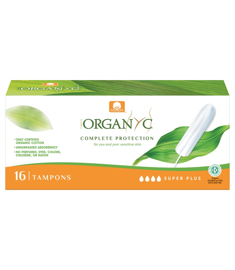 Super Plus BIO-Tampons ohne Applikator für schwere Blutungen - 16 Stück - Organyc Super Plus BIO-Tampons ohne Applikator für schwere Blutungen - 16 Stück - Organyc