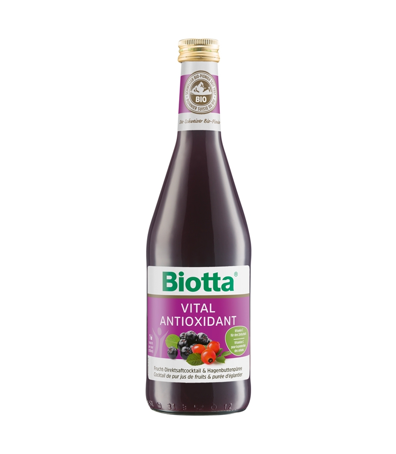 Cocktail de jus de fruits & purée d'églantier BIO - Vital Antioxidant - 500ml - Biotta