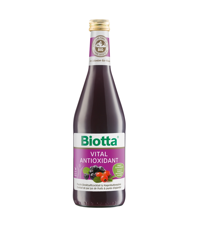 Cocktail de jus de fruits & purée d'églantier BIO - Vital Antioxidant - 500ml - Biotta Cocktail de jus de fruits & purée d'églantier BIO - Vital Antioxidant - 500ml - Biotta