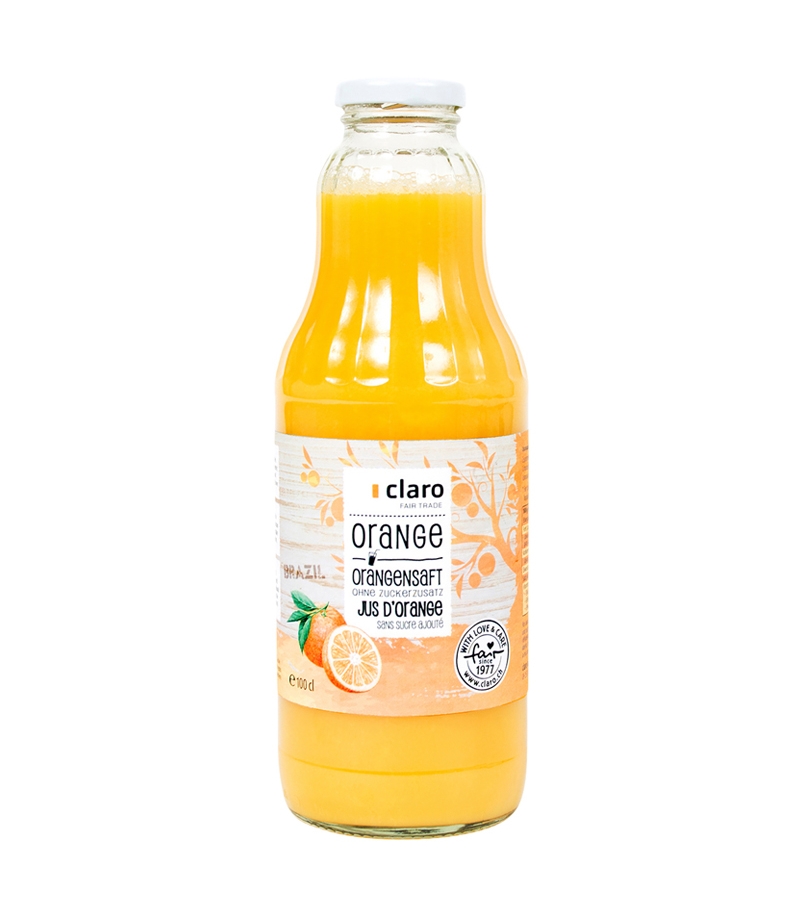 Orangensaft ohne Claro 1l Zuckerzusatz