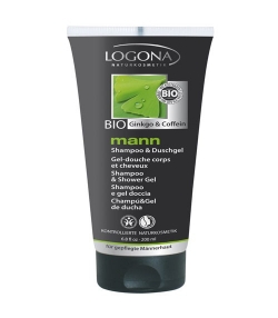 Gel douche corps & cheveux homme BIO ginkgo & caféine - 200ml - Logona Mann Gel douche corps & cheveux homme BIO ginkgo & caféine - 200ml - Logona Mann