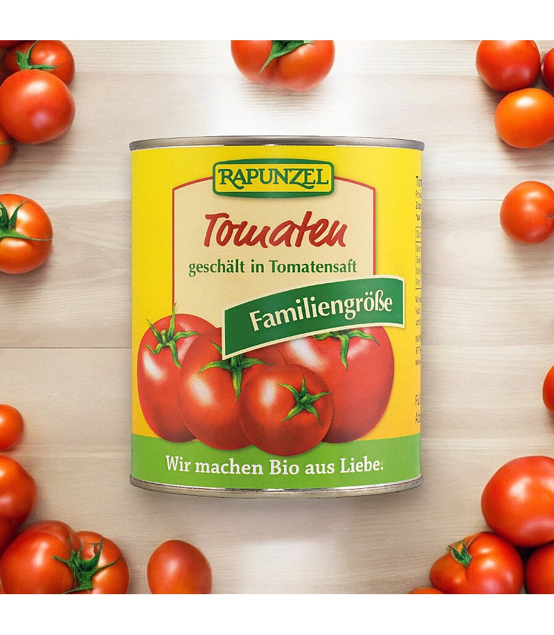 BIOTomaten geschält in der Dose Rapunzel 800g