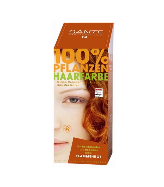BIO-Pflanzen-Haarfarbe Pulver Flammenrot - 100g - Sante