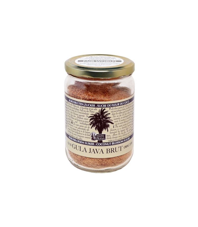 BIO-Kokosblüten Zucker - Gula Java Brut - 310g - Aman Prana BIO-Kokosblüten Zucker - Gula Java Brut - 310g - Aman Prana