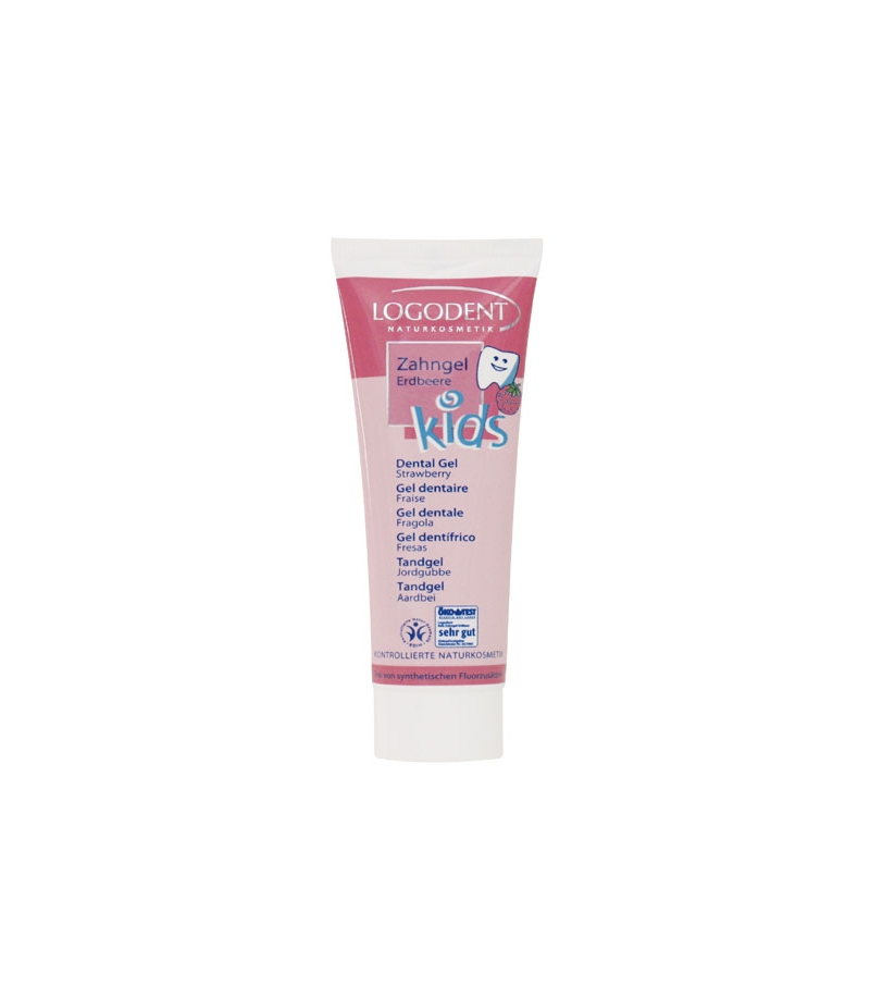Gel dentaire BIO fraise sans fluor - 50ml - Logodent Kids Gel dentaire BIO fraise sans fluor - 50ml - Logodent Kids