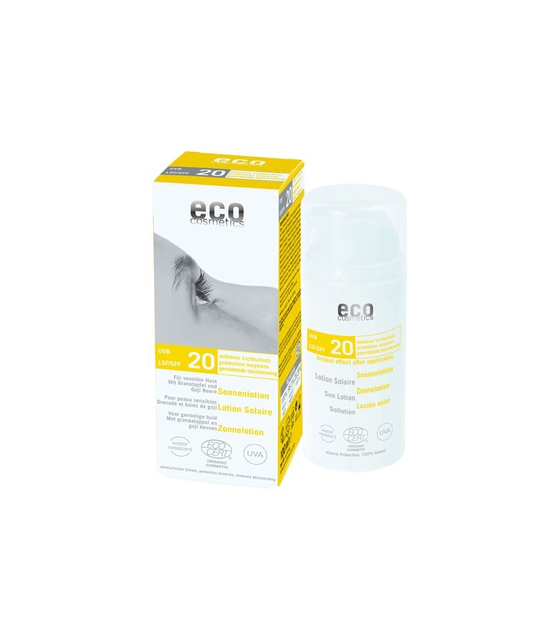 BIO-Sonnenlotion Gesicht & Körper LSF 20 Granatapfel & Goji Beere - 100ml - Eco Cosmetics