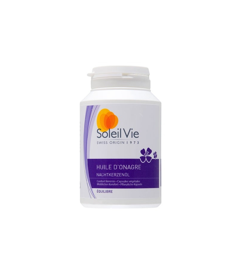 Huile d'onagre - 90 capsules - 694mg - Soleil Vie Huile d'onagre - 90 capsules - 694mg - Soleil Vie