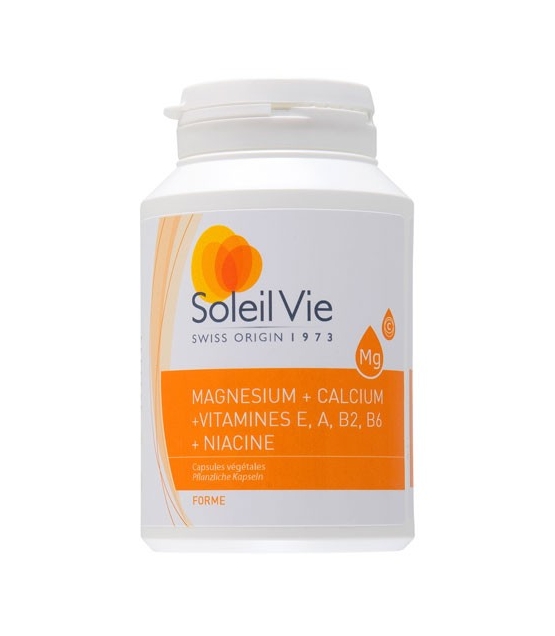 Magnesium + Kalzium + Vitamine E, A, B2, B6 + Niacin - 100 Kapseln - 717mg - Soleil Vie