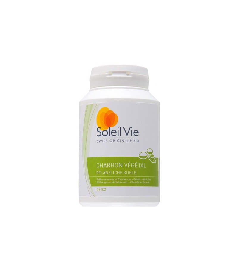 Charbon végétal - 100 gélules - 275mg - Soleil Vie Charbon végétal - 100 gélules - 275mg - Soleil Vie