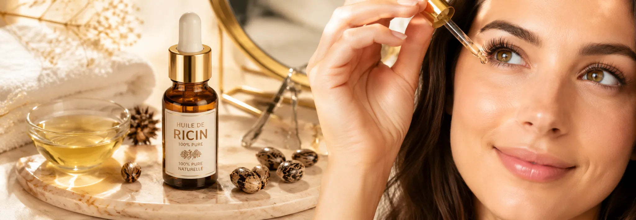 Huile de ricin pour les cils