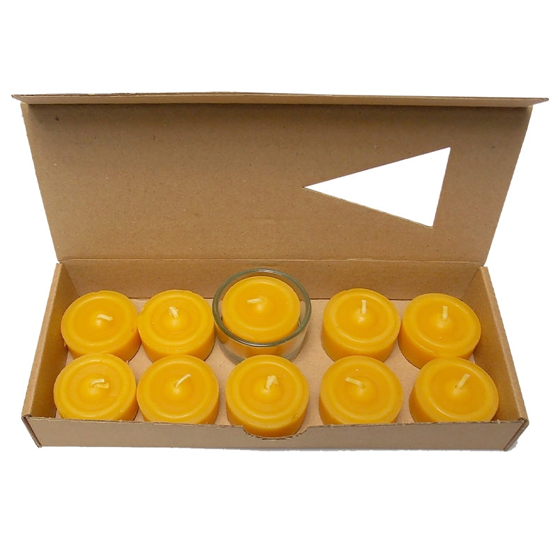 10 Teelichter &amp; 1 Bienenwachshalter 20 x 35 mm - Eubiona